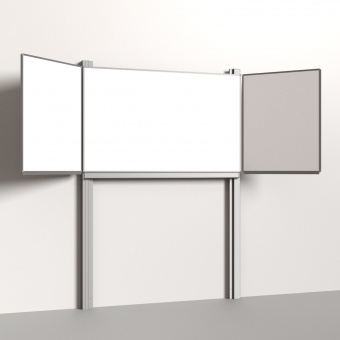 Pylonen-Klapptafel, 200x120 cm, Flügel: 100x120 cm, Stahlemaille weiß, 